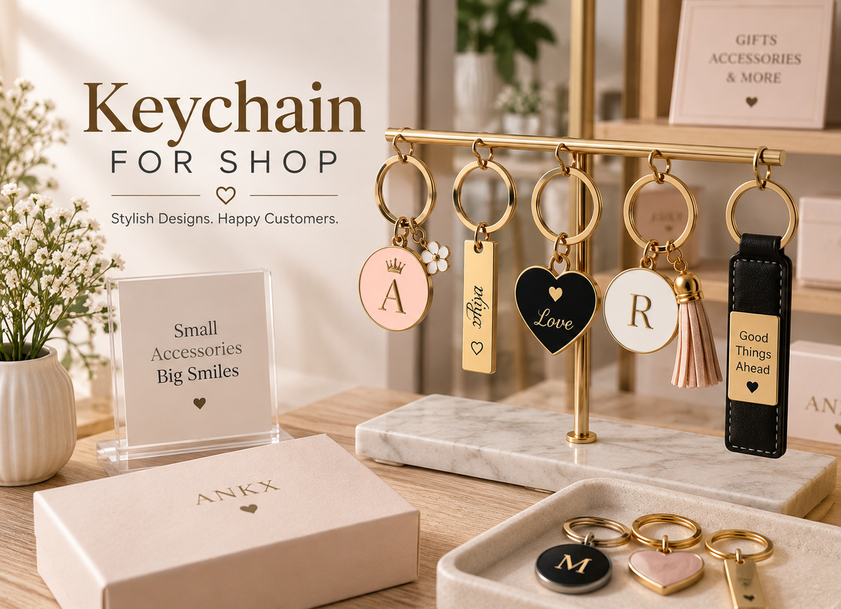 Keychain for shop featuring customized personalized keychains in assorted designs for retail