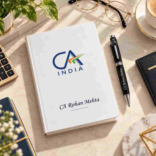 Personalized CA India notebook and pen gift set for chartered accountants by ANKX Bulk
