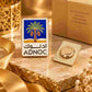 Personalized ADnoc logo lapel pin presented with a golden gift box and warm luxury-inspired styling.