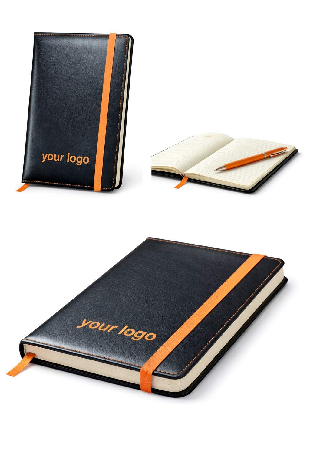 Bulk custom leather diary with company logo printing for corporate gifting