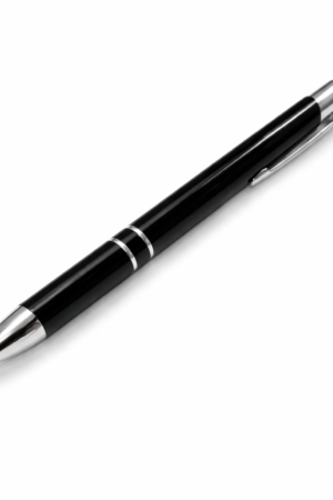 Black Premium Metal Ball Pen with Silver Trim Personalized Gift Pen