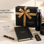 Premium personalized corporate gifts including branded notebooks, pens, mugs, bottles, and gift boxes for businesses in India.